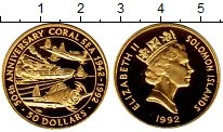 Продать Монеты Соломоновы острова 50 долларов 1992 Золото