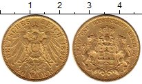 Продать Монеты Гамбург 20 марок 1899 Золото