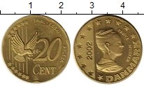 Продать Монеты Дания 20 центов 2002 Латунь