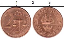 Продать Монеты Швеция 2 евроцента 2003 Бронза