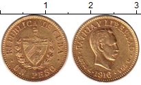 Продать Монеты Куба 1 песо 1916 Золото