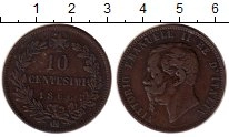 Продать Монеты Италия 10 сентесимо 1866 Бронза