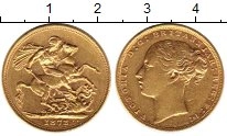 Продать Монеты Великобритания 1 соверен 1872 Золото