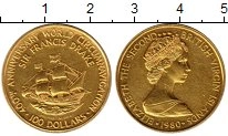 Продать Монеты Виргинские острова 100 долларов 1980 Золото