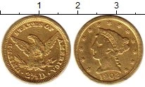Продать Монеты США 2 1/2 доллара 1902 Золото