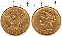 Продать Монеты США 5 долларов 1906 Золото