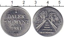 Продать Монеты Швеция 1 далер 1981 Алюминий