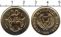 Продать Монеты Кипр 10 милс 1988 Латунь