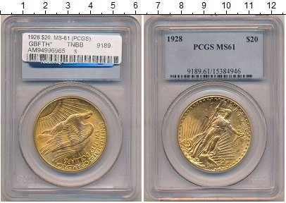 Продать Монеты США 20 долларов 1928 Золото
