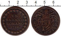 Продать Монеты Италия 1 байоччи 1758 Медь