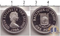 Продать Монеты Остров Джерси 1 фунт 1984 Серебро