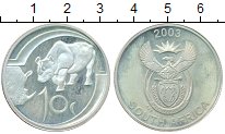 Продать Монеты ЮАР 10 рандов 2003 Серебро