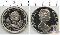 Продать Монеты Остров Мэн 1 крона 1983 Серебро