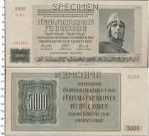 Продать Банкноты Богемия и Моравия 5000 крон 1944 