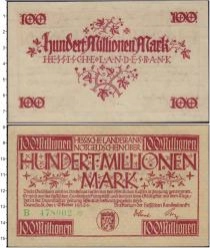 Продать Банкноты Веймарская республика 100000000 марок 1923 