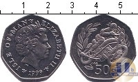 Продать Монеты Остров Мэн 50 пенсов 1999 Медно-никель