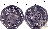 Продать Монеты Остров Мэн 50 пенсов 1999 Медно-никель