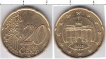 Продать Монеты ГДР 20 евроцентов 2002 Латунь