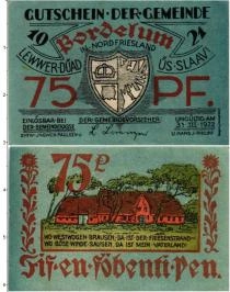 Продать Банкноты Германия : Нотгельды 75 пфеннигов 1922 