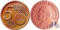 Продать Монеты Ватикан 5 евроцентов 2002 сталь с медным покрытием