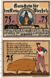Продать Банкноты Германия : Нотгельды 75 пфеннигов 1921 