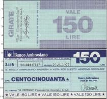 Продать Банкноты Италия 150 лир 1977 