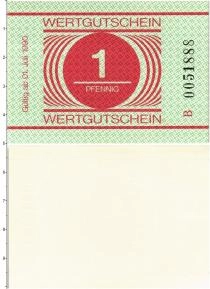 Продать Банкноты ГДР 1 пфенниг 1990 