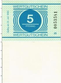 Продать Банкноты ГДР 5 пфеннигов 1990 