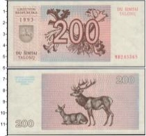Продать Банкноты Литва 200 талонов 1993 