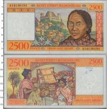 Продать Банкноты Мадагаскар 2500 франков 1998 