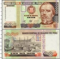 Продать Банкноты Перу 100000 инти 1989 