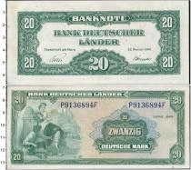 Продать Банкноты ФРГ 20 марок 1949 