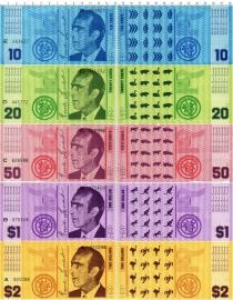 Продать Банкноты Хатт-Ривер Набор из 5 бон 1970 