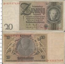 Продать Банкноты Германия 20 марок 1929 