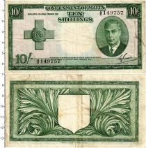 Продать Банкноты Мальта 10 шиллингов 1949 