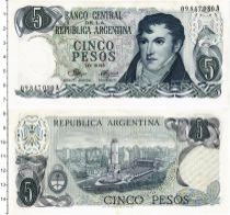 Продать Банкноты Аргентина 5 песо 1974 