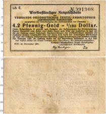 Продать Банкноты Германия : Нотгельды 4,2 пфеннига 1923 