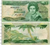 Продать Банкноты Карибы 5 долларов 1987 
