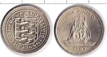 Продать Монеты Остров Джерси 1 фунт 1983 