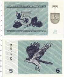 Продать Банкноты Литва 5 талонов 1991 