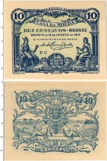 Продать Банкноты Португалия 10 сентаво 1917 