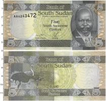 Продать Банкноты Южный Судан 5 пиастров 2011 