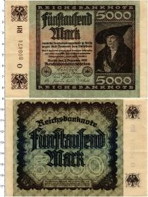Продать Банкноты Веймарская республика 5000 марок 1922 