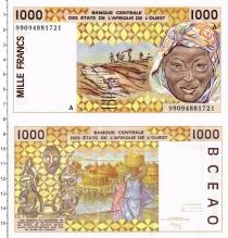 Продать Банкноты Кот-д`Ивуар 1000 франков 2002 