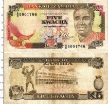 Продать Банкноты Замбия 5 квач 1989 