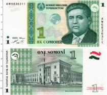 Продать Банкноты Таджикистан 1 сомони 1999 