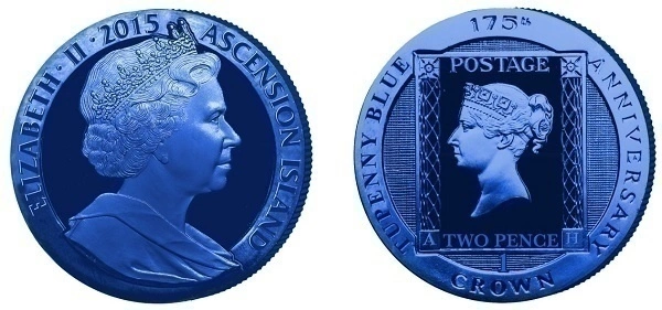 Фото Монета синего цвета 