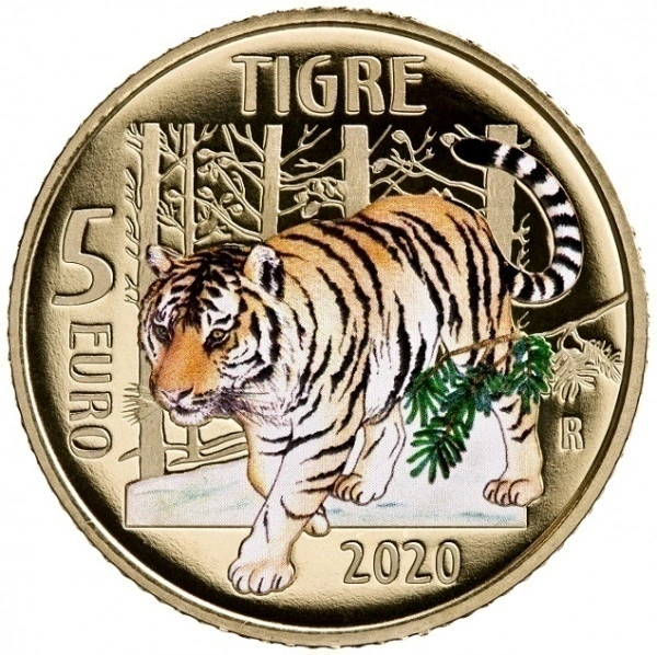 Фото 5 евро Италии: тигр 