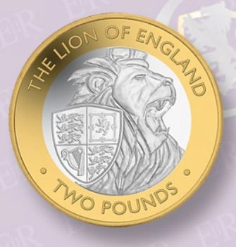 Фото Лев Англии на 2 фунт