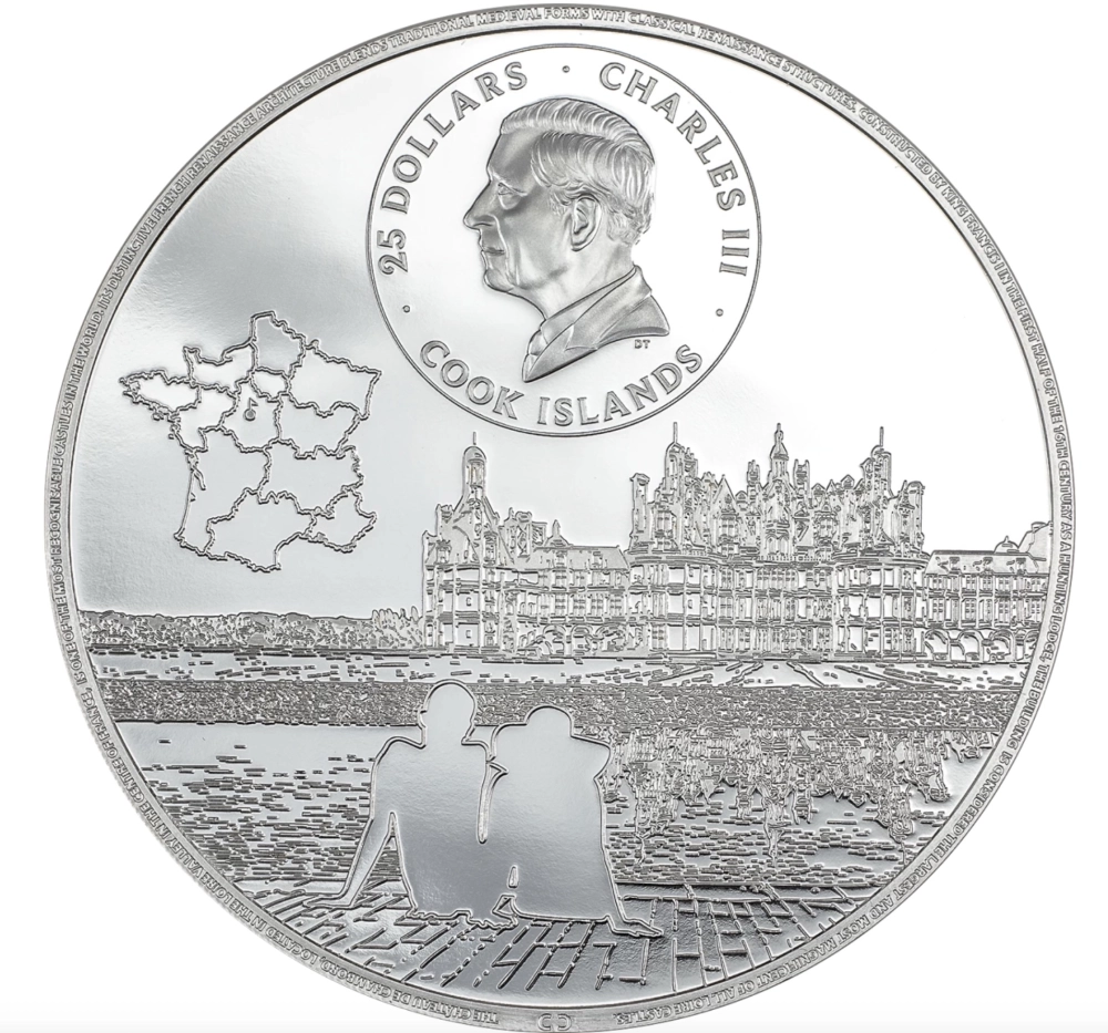 Изображение Замок Шамбор на 1, 5, 10 и 25 долларах Фото Замок Шамбор на 1, 5